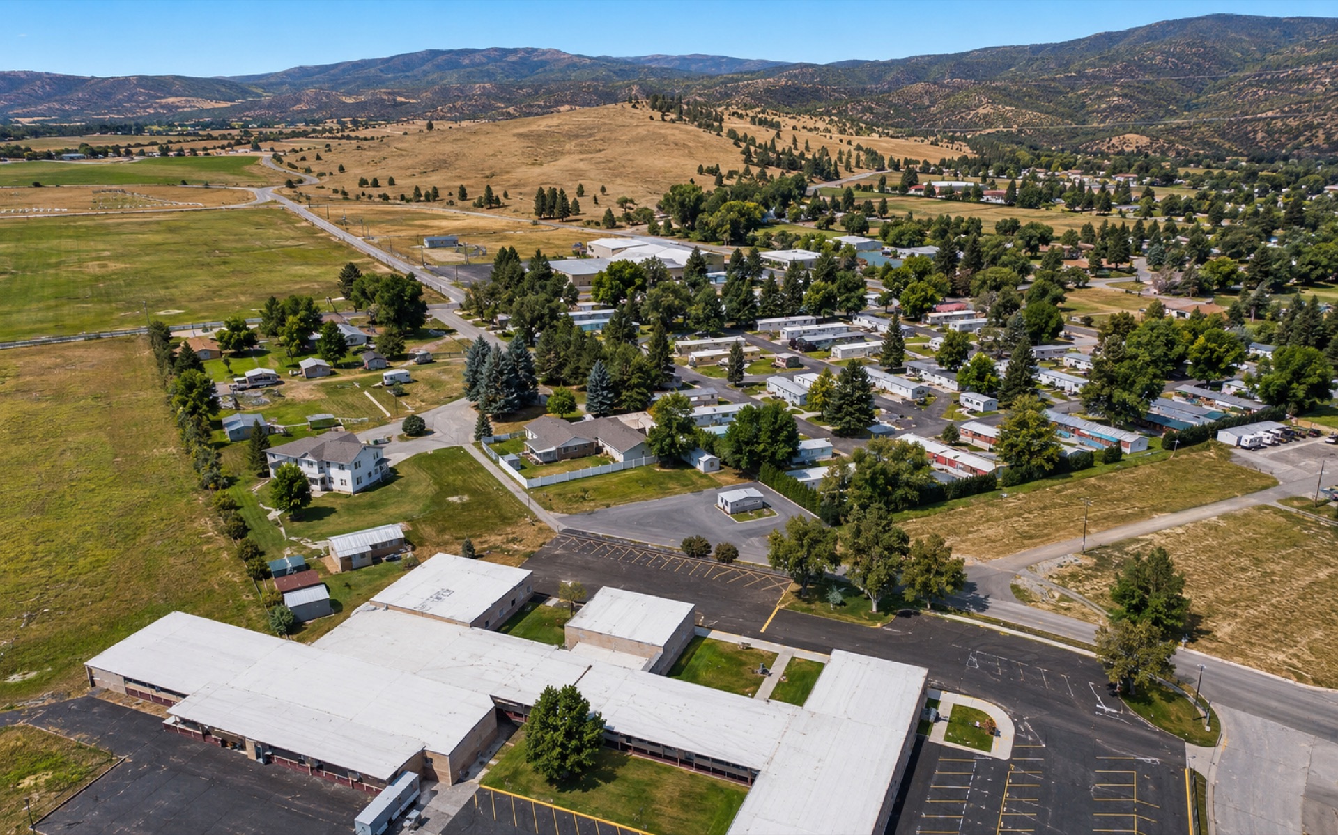 Tree-lined streets and open space at Target Range